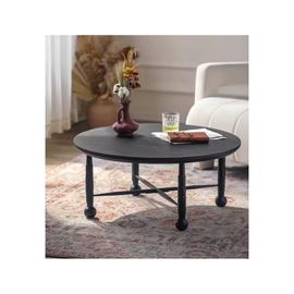 Table Ronde En Bois Noir D80