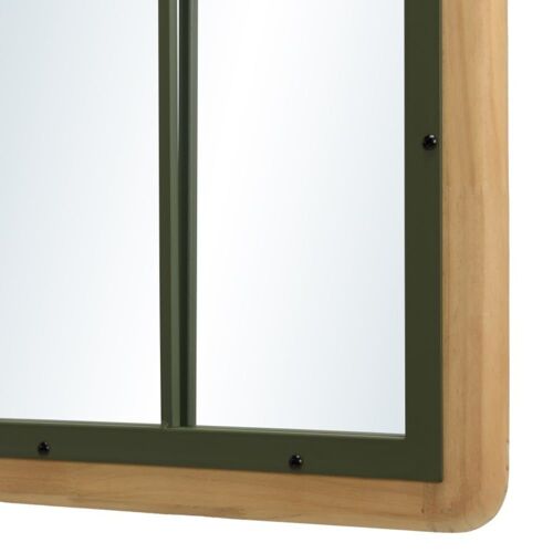 Miroir Rectangulaire Esprit Verrière Pin Et Métal Vert 