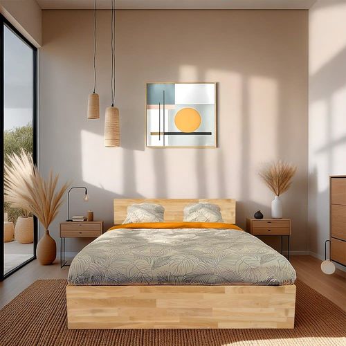 Lit Coffre 2 Places, En Chêne Massif Huilé, 180x200 Cm