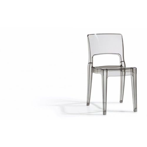 Chaise Design En Plastique Gris Transparent