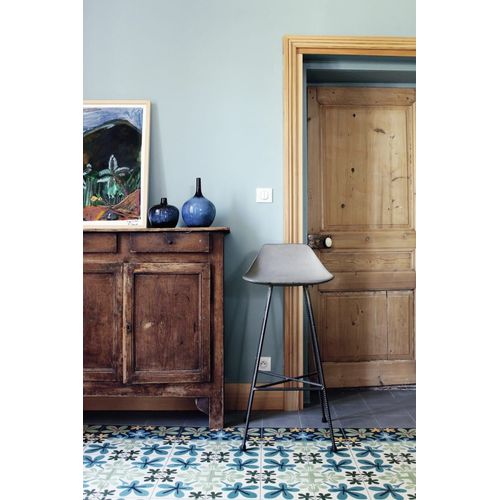 Tabouret De Bar Industriel En Béton Gris Et Acier Noir - 93.5x44cm