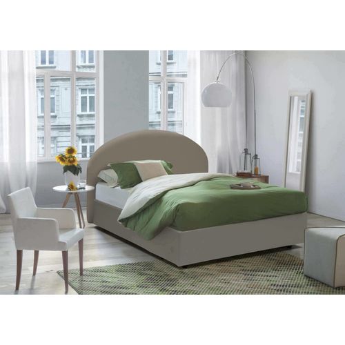 Lit Double En Similcuir Tourterelle 160x190 Cm