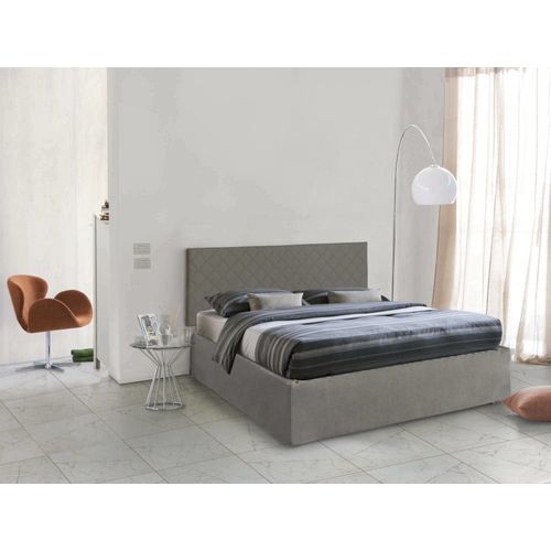 Lit Double En Similcuir Tourterelle 160x190 Cm