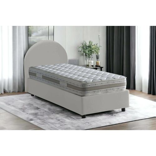 Lit Simple En Tissu Blanc 80x190 Cm