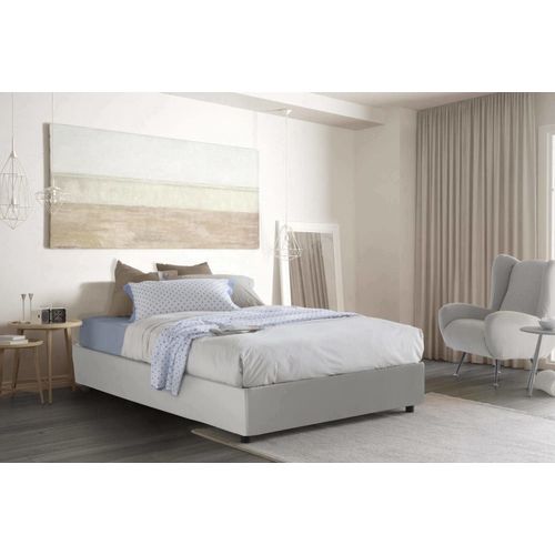 Lit Double En Similicuir Blanc 160x190 Cm