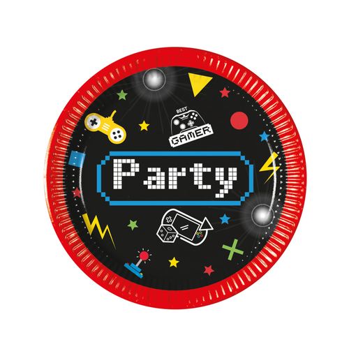 8 Assiettes En Carton Gaming Party 20 Cm