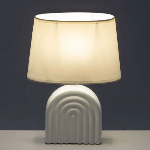 Lampe À Poser Céramique Blanche 23x13x31cm
