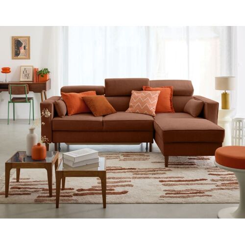 Canapé d'angle réversible convertible 4 places en tissu texturé