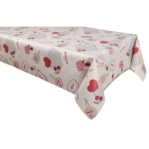 Nappe En Toile Cirée Rectangulaire Beige 140 X 200 Cm