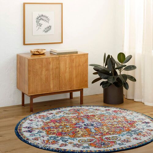 Tapis Rond Vintage Oriental Multicolore/Orange Ø 160