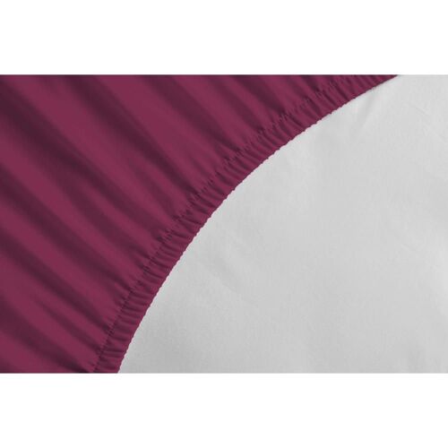 Drap Housse Uni 100% Coton - Bonnet 25cm - Fushia - 140x190 Cm