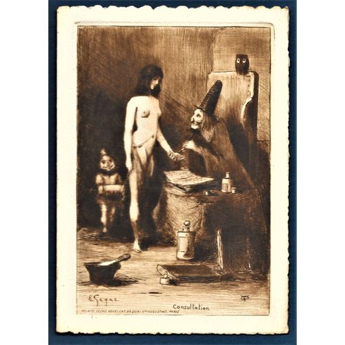 Carte Double Femme Nue Consultaion Chez Le Médecin / Non Carte Postale