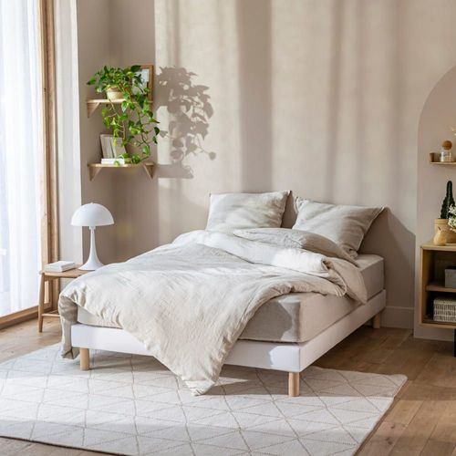 Cache Sommier Coton Jersey Blanc 90x190