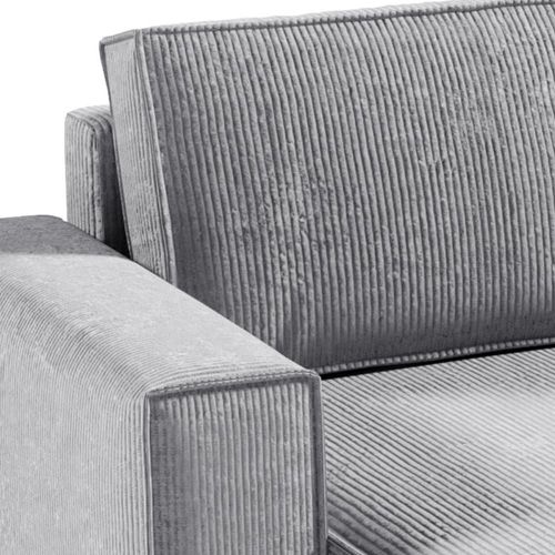 Canapé Panoramique 5 Places Convertible Coffre Stratifiés Gris