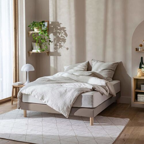 Cache Sommier Coton Jersey Taupe 80x200