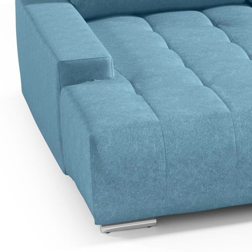 Canapé Panoramique 5 Places Convertible Coffre Stratifiés Bleu