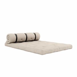 Matelas futon fauteuil 2 en 1 beige 140x200