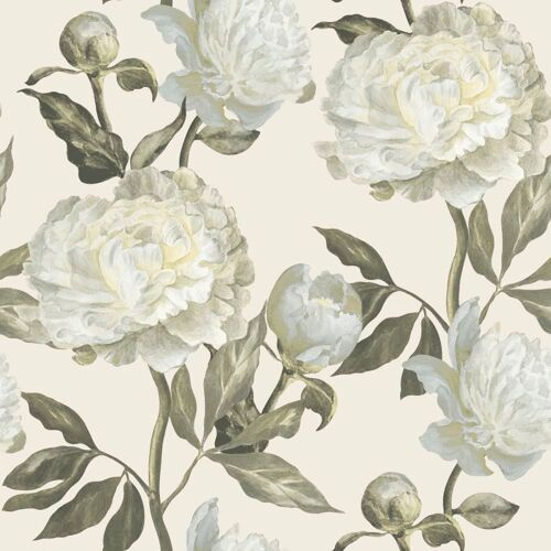 papier peint fleurs vintage peony naturel 1005x52cm