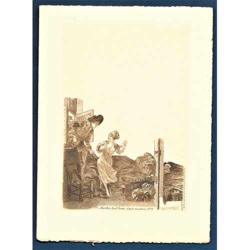 Carte Double Les Amoureux Nu Sexy "Marchez Tout Doux ", D'après Baudouin 1770 / Non Carte Postale