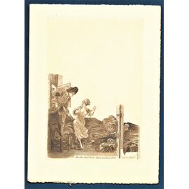 Carte Double Les Amoureux Nu Sexy "Marchez Tout Doux ", D'après Baudouin 1770 / Non Carte Postale