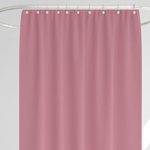 Rideau de douche classique tissu jacquard uni rose