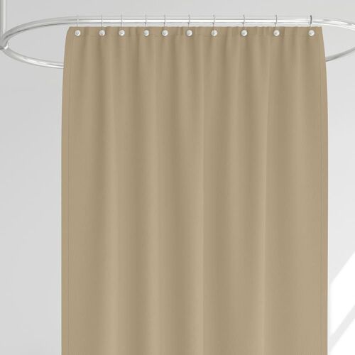 Rideau de douche classique tissu jacquard uni beige sable