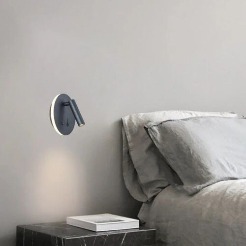 Applique Tête De Lit Led En Métal Noir Mat