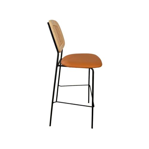 Tabouret de bar en simili cuir orange