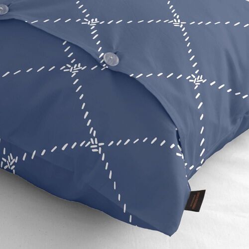 Taie D'oreiller En Popeline De Coton 300 Fils Bleu 50x80 Cm