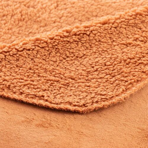Couverture Unie Réversible En Polaire Orange 150x200