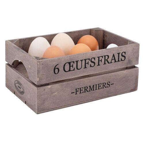 Boite Déco 6 ?ufs En Bois