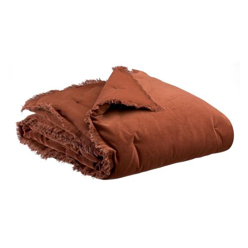 Plaid En Coton Marron 135x200 Cm