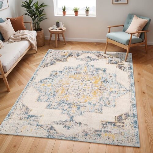 Tapis Vintage Oriental Gris/Jaune 160x213