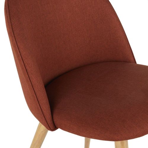 Chaise Vintage En Tissu Recyclé Orange Écureuil Et Acier Imitation Chêne