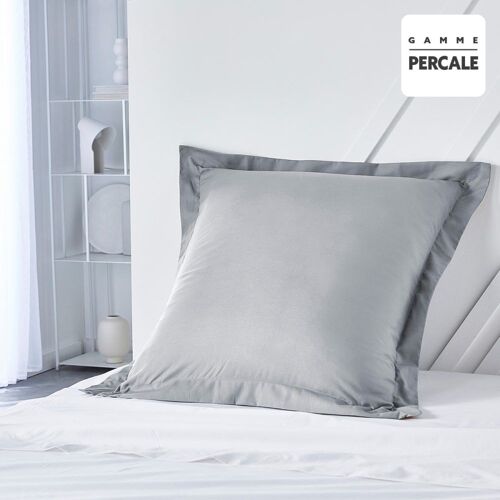 Taie D'oreiller Finition Volant Uni Coton 63x63 Cm