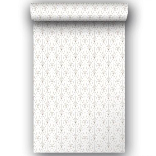 Papier peint blanc et or 53x1000 cm
