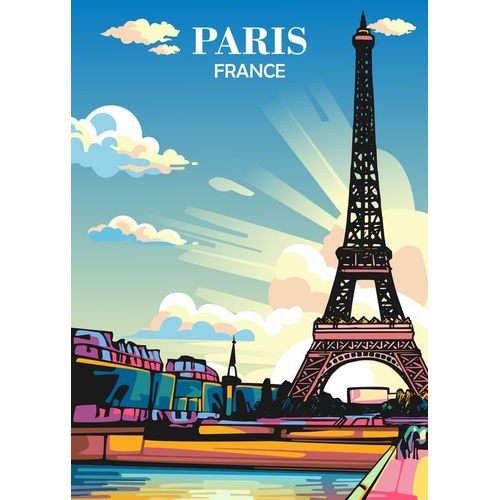 Canevas imprimer Voyage Paris France=993 Impression sur toile DIY installer 40x50cm