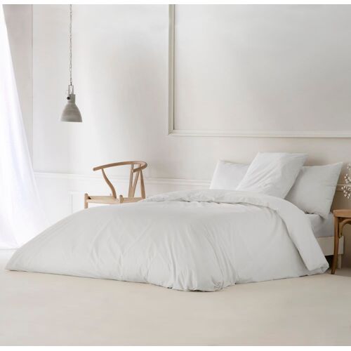 Housse De Couette En Percale Coton Blanc 140x200 Cm