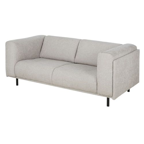 Canapé 2/3 Places En Velours Côtelé Gris Clair