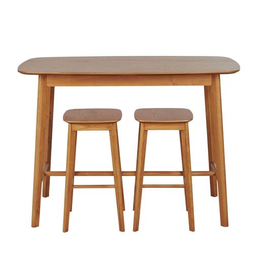 Table À Manger Haute 2 Personnes L120 Et Tabourets (X2) H65