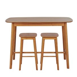 Table À Manger Haute 2 Personnes L120 Et Tabourets (X2) H65