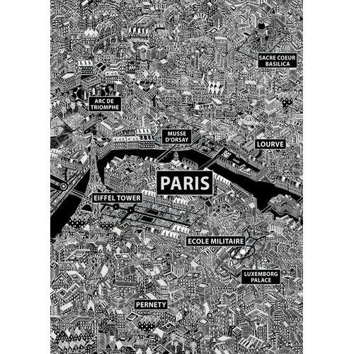 Canevas imprimer Plan de la ville de Paris=1233 Impression sur toile DIY installer 40x50cm