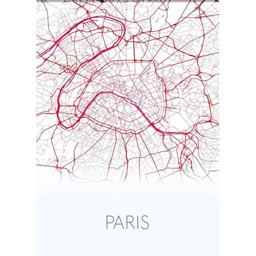 Canevas imprimer Plan de Paris blanc rouge=1521 Impression sur toile DIY installer 40x50cm