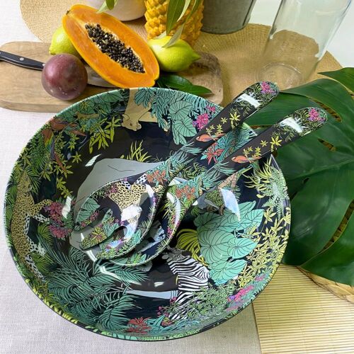 Couverts À Salade En Mélamine Avec Des Motifs Jungle 33 Cm