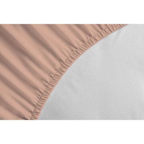 Drap Housse Uni 100% Coton - Bonnet 25cm - Rose - 160x200 Cm