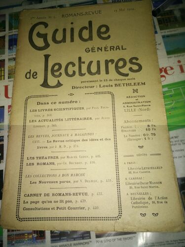 Romans-Revue Guide Général Des Lectures 7e Année. N°5(Louis Bethléem