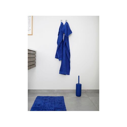 Tapis de bain en coton bleu indigo