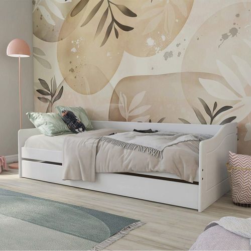 Lit Gigogne 90x190cm En Pin Massif Coloris Blanc