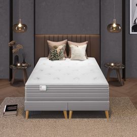 Ensemble 160x200 Matelas ressorts ensachés ferme H30 + 2 sommiers