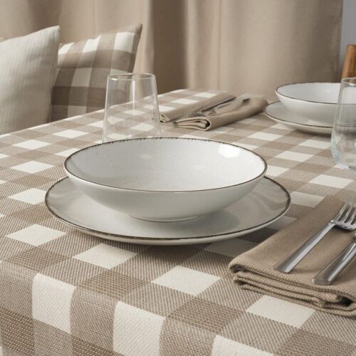Nappe Jacquard Anti-Taches Marron 300x160 Cm